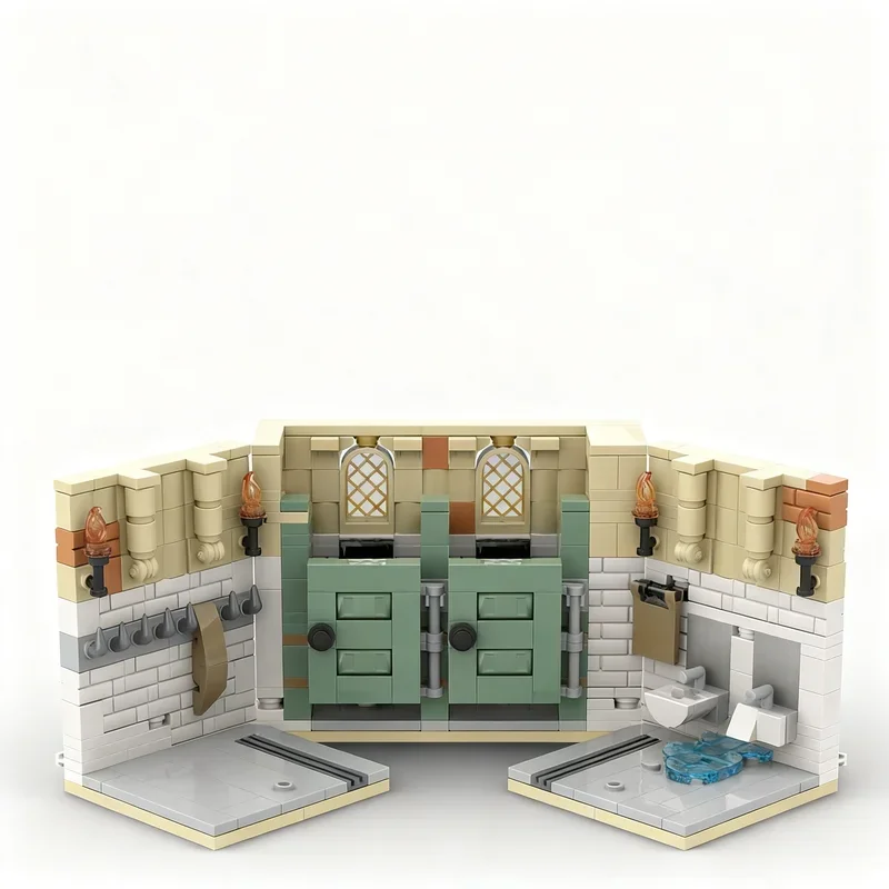 Фото 368 деталей MOC: Конструктор «Тролль в ванной» (совместим с моделью замка Гарри), строительные блоки, развивающие игрушки, рождественские подарки, DIY, образовательные. №3