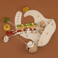 newborn pacifier clip soother chain bpa free silicone beads diy teether pacifier chain silicone teething pacifier bpa free