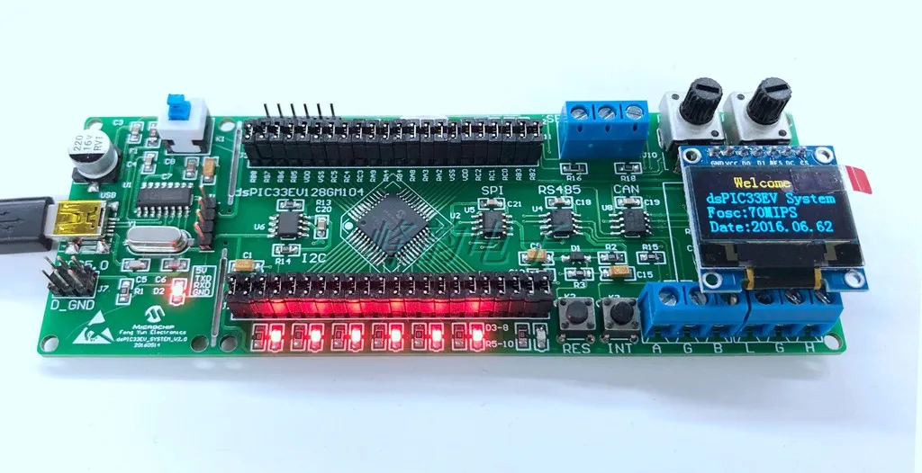 Плата разработки dsPIC плата серии dsPIC33EV Microchip dsPIC33EV128GM104