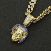 hip hop iced out cuban chains bling diamond beauty avatar pendant mens necklaces miami gold chain charm mens jewelry choker gift