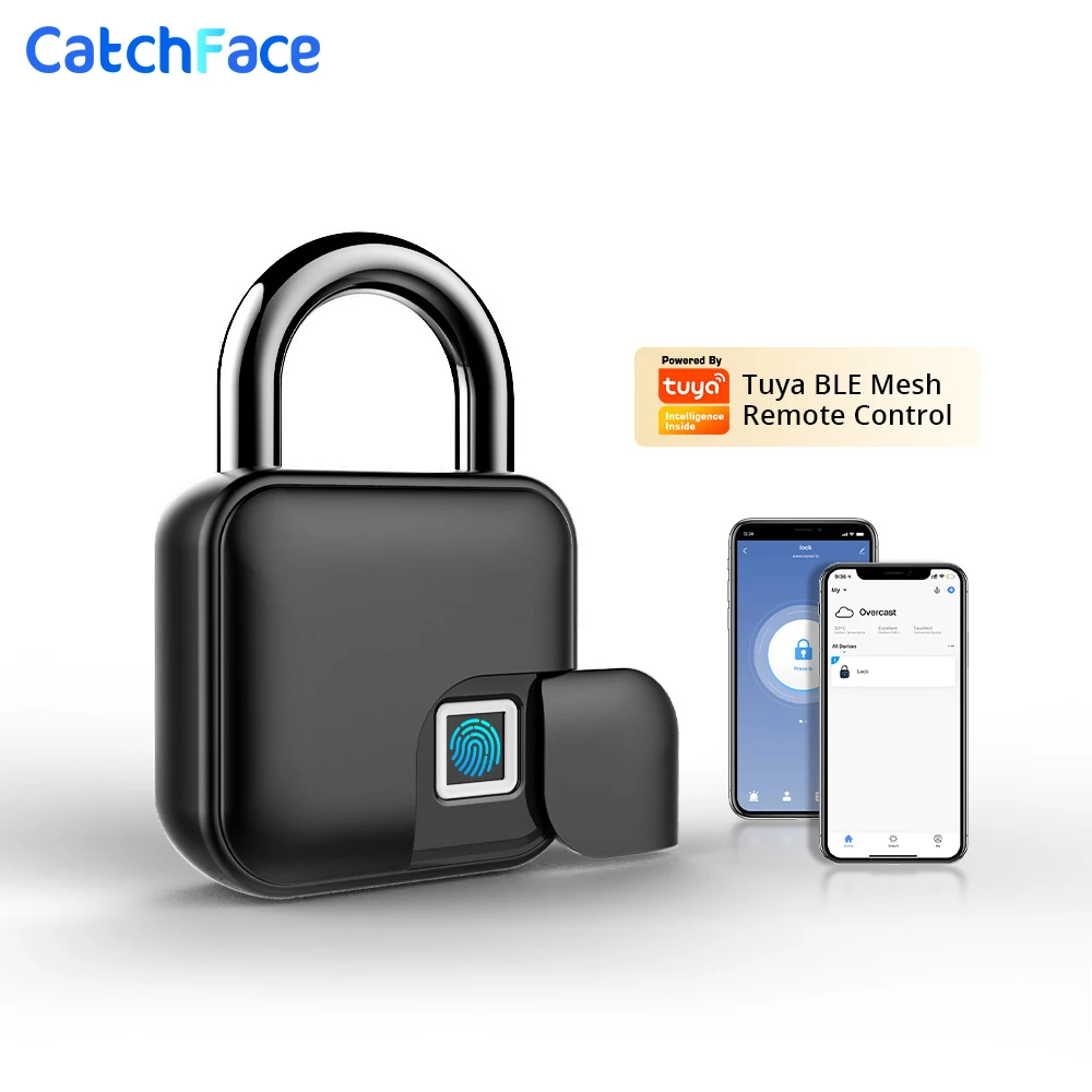 

IP65 Waterproof TUYA App Bluetooth Smart Padlock Mini Biometric Fingerprint Lock Smart Lock Keyless Outdoor Smart Life