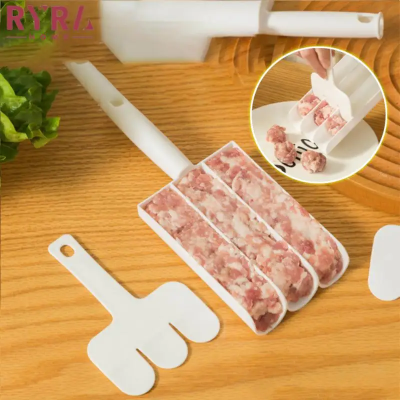 

1PC Creative Plastic Kitchen Triple Meatball Maker Fried Fish Beaf Meat Making Balls Mold Spoon Meat Tools Kitchen Accessories