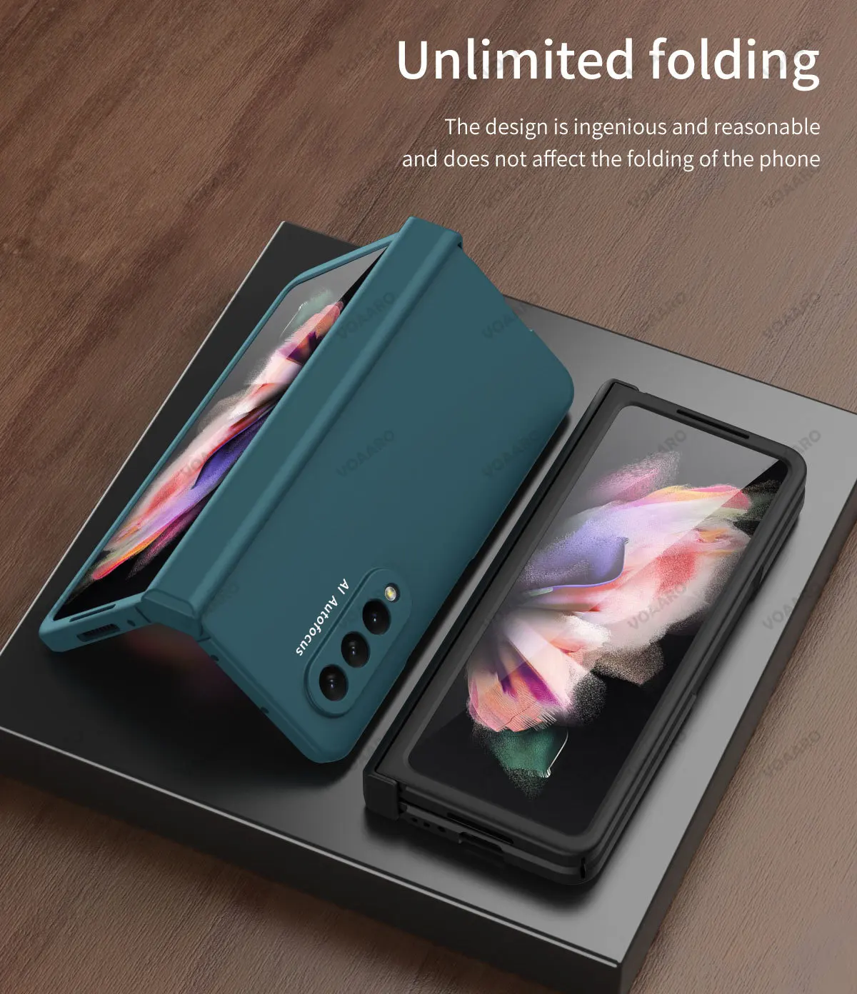 For Samsung Galaxy Z Fold 4 3 5G Hinge Case for Samsung Z Fold 4 3 2 Hinge Case Z Fold3 with Front Screen Glass Film Armor Case