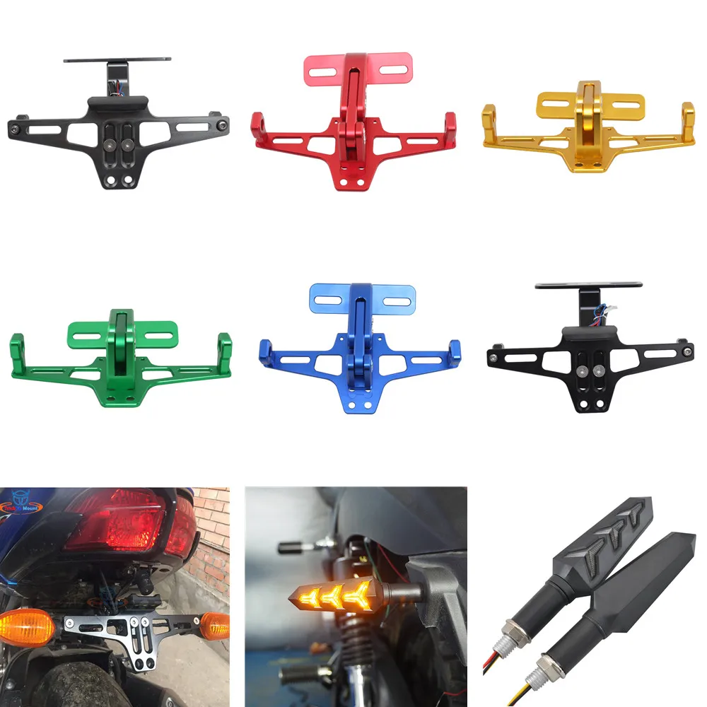 

Универсальный Регулируемый алюминиевый кронштейн для крепления номерного знака на мотоцикле с ЧПУ, рамка для заднего номерного знака для ...