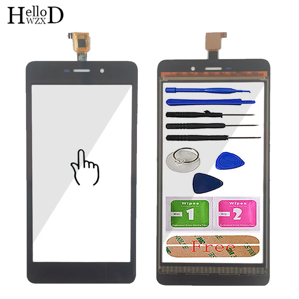 

5.5'' Touch Screen For Wiko Slide 2 Slide2 Front Touch Screen Glass Digitizer Panel Touchscreen Lens Sensor Cable Tools Adhesive