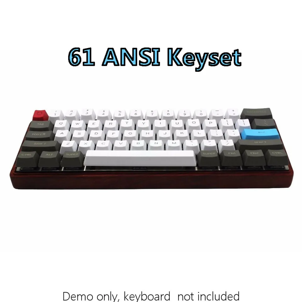 61 клавиша ANSI-макет OEM профиль PBT толстые колпачки клавиш для 60% механической клавиатуры для переключателей Cherry MX Механическая игровая клавиа...