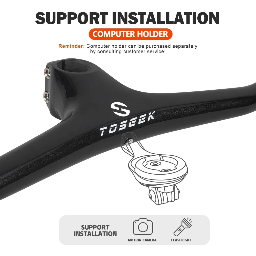 Интегрированный руль и вынос TOSEEK Mountain-10 ° Детали для руля MTB велосипеда из
