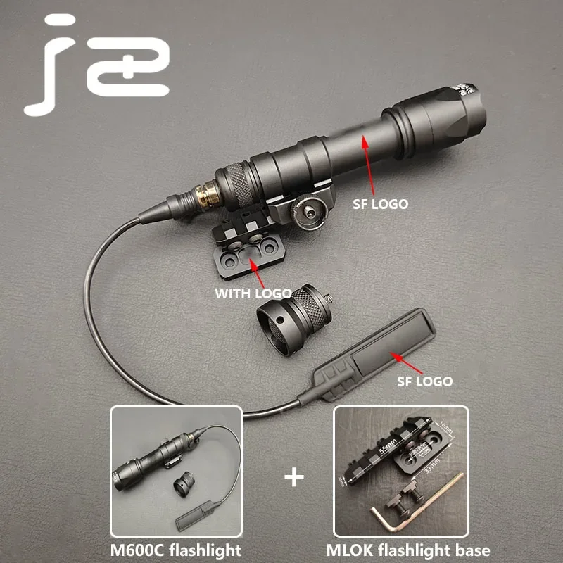 lekkość AIrsoft Tactics SF M600C M300C latarka chwilowo-on/Contstant-On LED białe światło M300 M600 broń myśliwska zestaw podstawy latarki