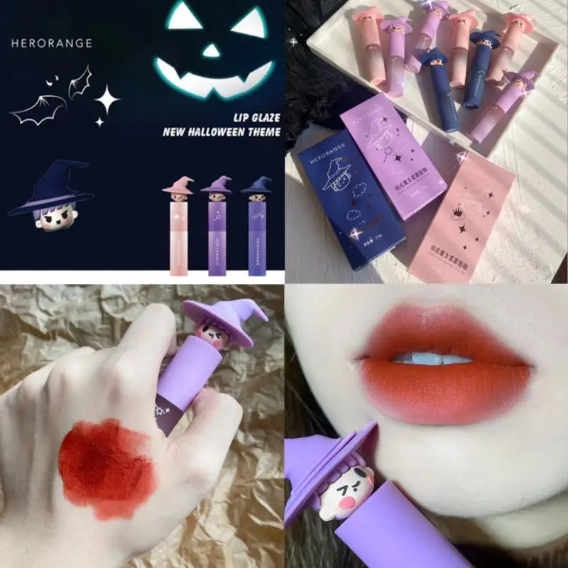 

9 Colors Velvet Matte Lipstick Creative Cute Witch Lip Gloss Blue Purple Red Lip Tint Mud Lips Makeup Cosmetics Moisturize Lips