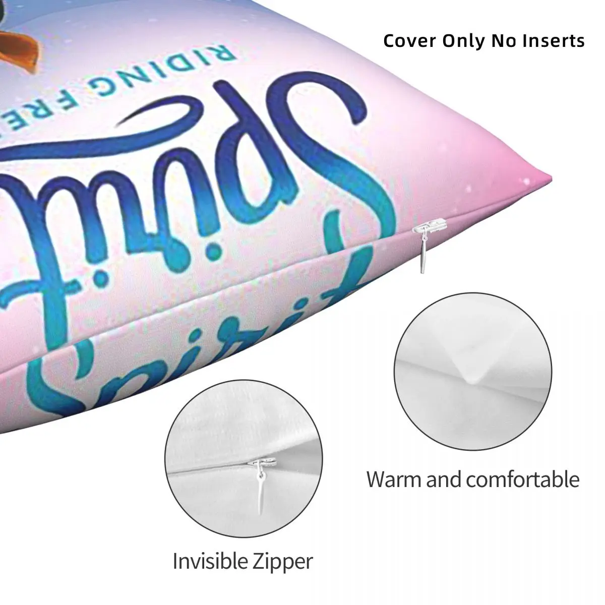 Cute Spirit Riding Free Pillowcase Soft Polyester Cushion Cover Gift Pillow Case Seater Zippered 45X45cm |