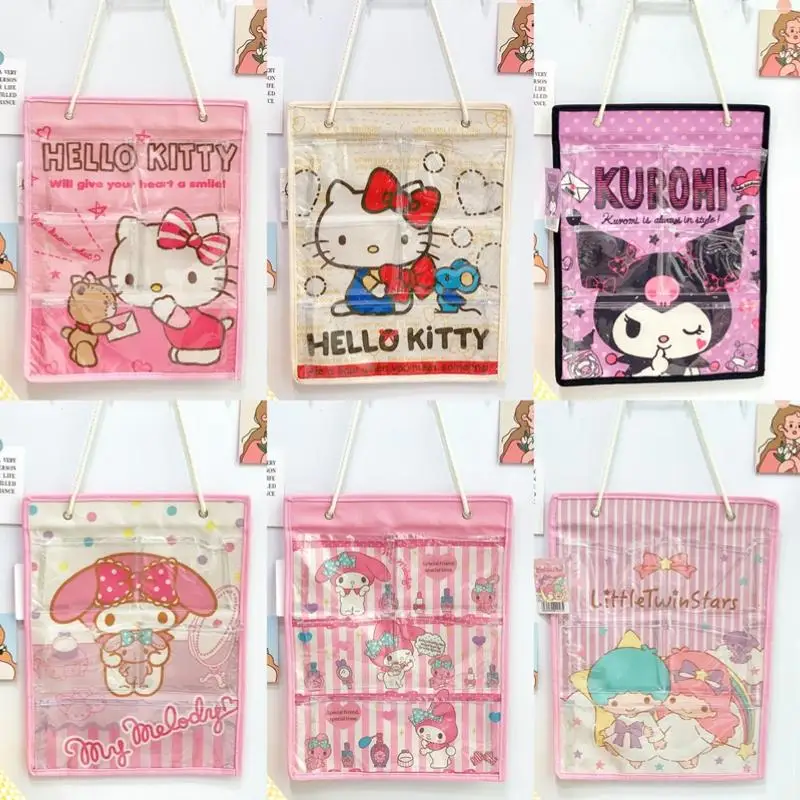 

Sanrio Hello Kitty My Melody Cinnamoroll Home Wall Hanging Bag Multi Functional Storage Bag Sundries Bag Jewelry Hanging Bag New
