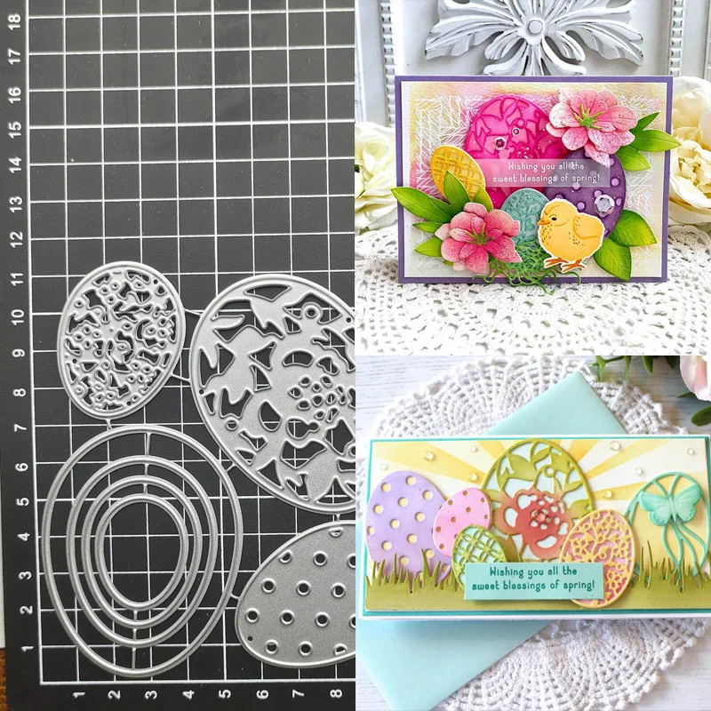 

Easter Eggs Metal Cutting Dies Scrapbooking stamps embossing paper Cards border template punch Stencils DIY