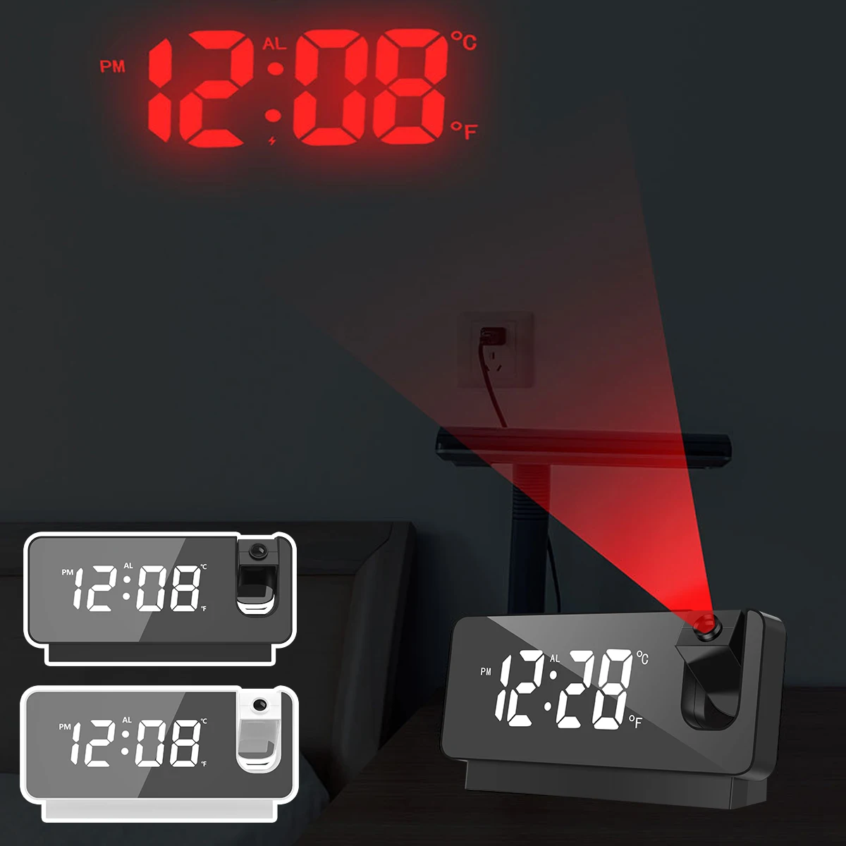 Reusable Digital Alarm Clock With Large 7.3