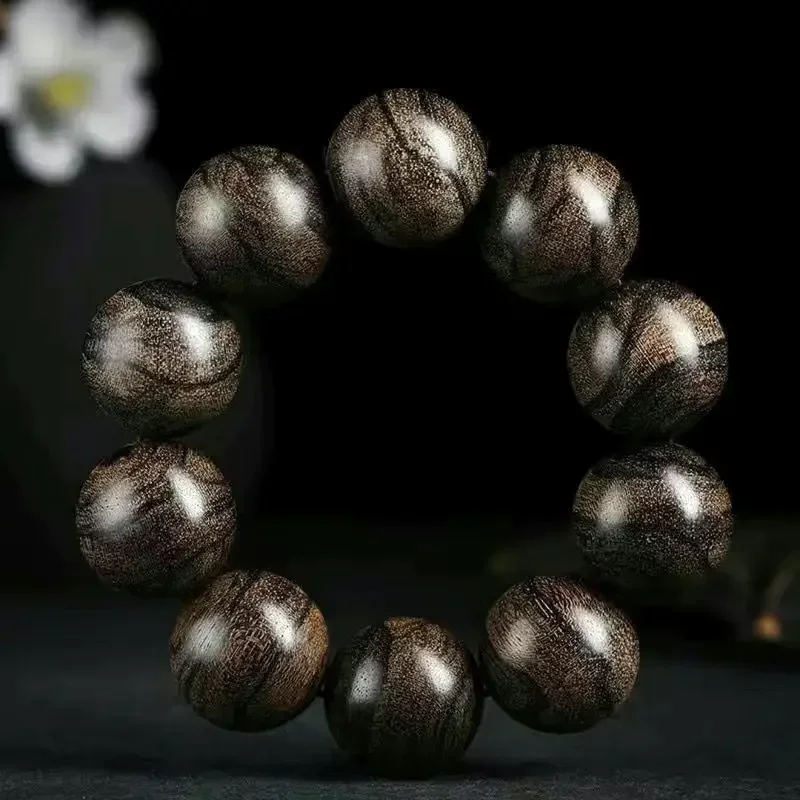 Браслет мужской из натуральной вьетнамской древесины с тигровым узором