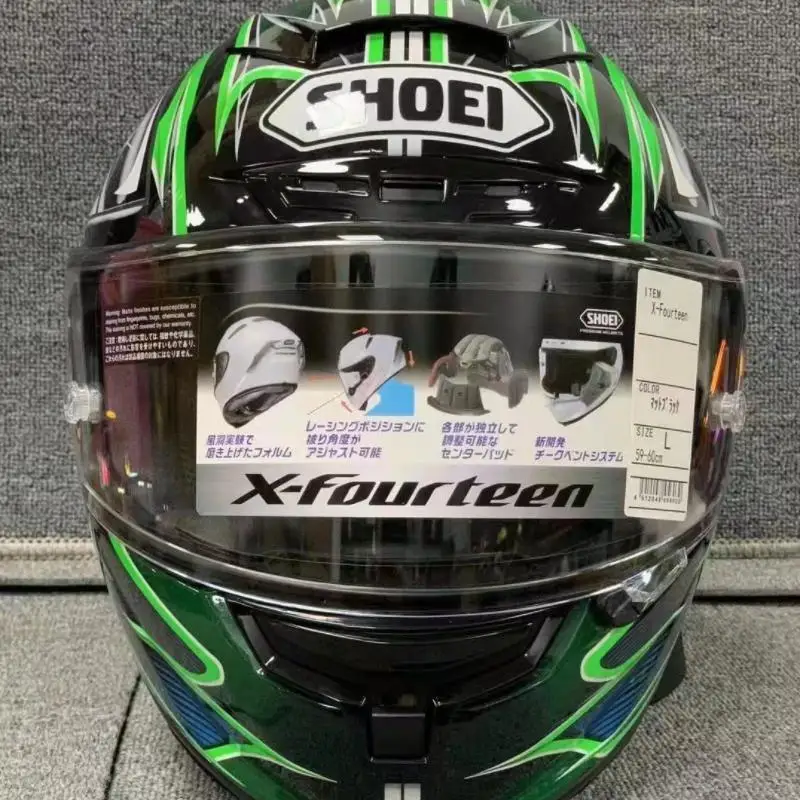 New Full Face Motorcycle Helmet SHOEI X14 Green Yanagaw Helmet Motocross Racing Motobike Riding Helmet Casco De Motocicleta enlarge
