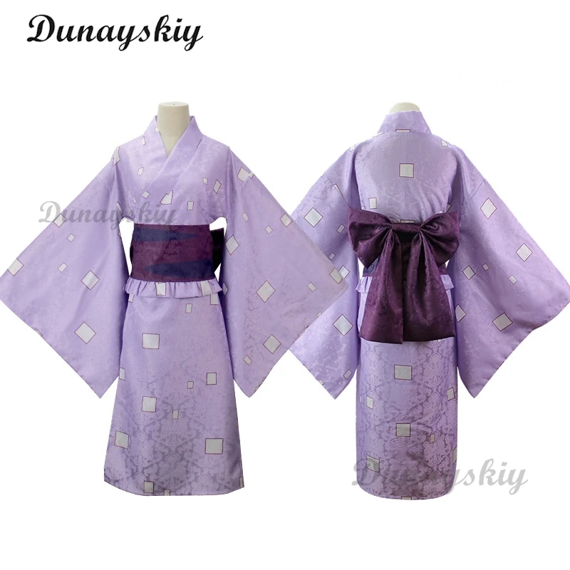 Аниме Daki Ume Entertainment District Arc Yuukaku-Hen Косплей Костюм Парик Детское Кимоно Хэллоуин