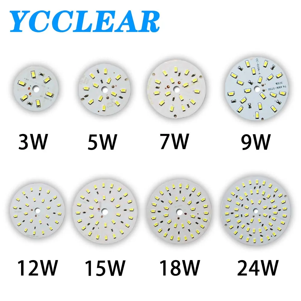 

High Bright LED Light Board Cold White 3W 5W 7W 9W 12W 15W 18W 24W DC12V SMD 5730 No Need Driver Lamp Source Circular Patch