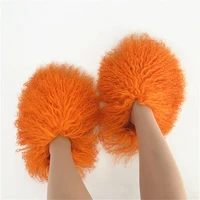 fashion real sheep slippers mongolia fur shoes for women and men