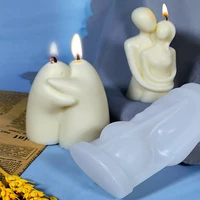 3d couple family abstract human shape aroma candle making wax molds soap mould home ornament decor creative candle silicone mold