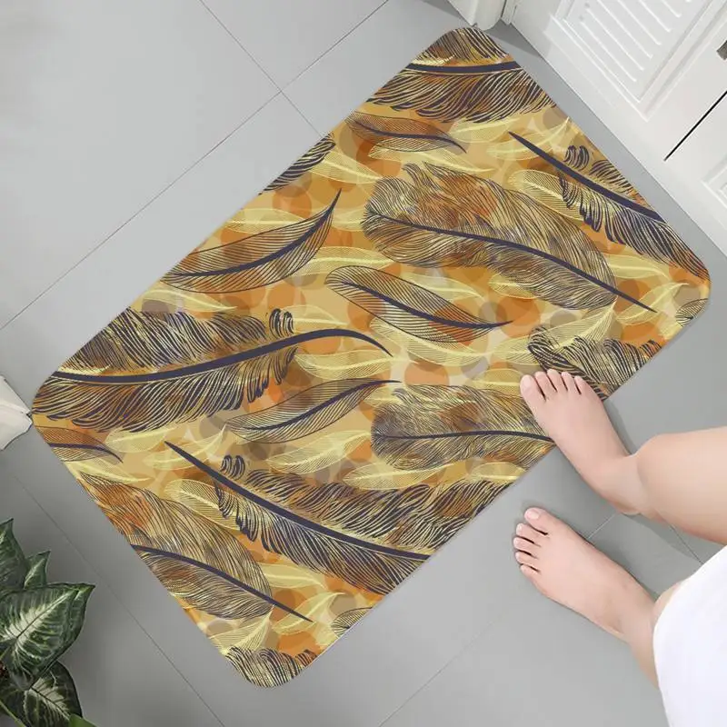 

Напольный коврик для прихожей и ванной, моющийся Мягкий современный декоративный коврик с перьями, декоративные коврики для ванной