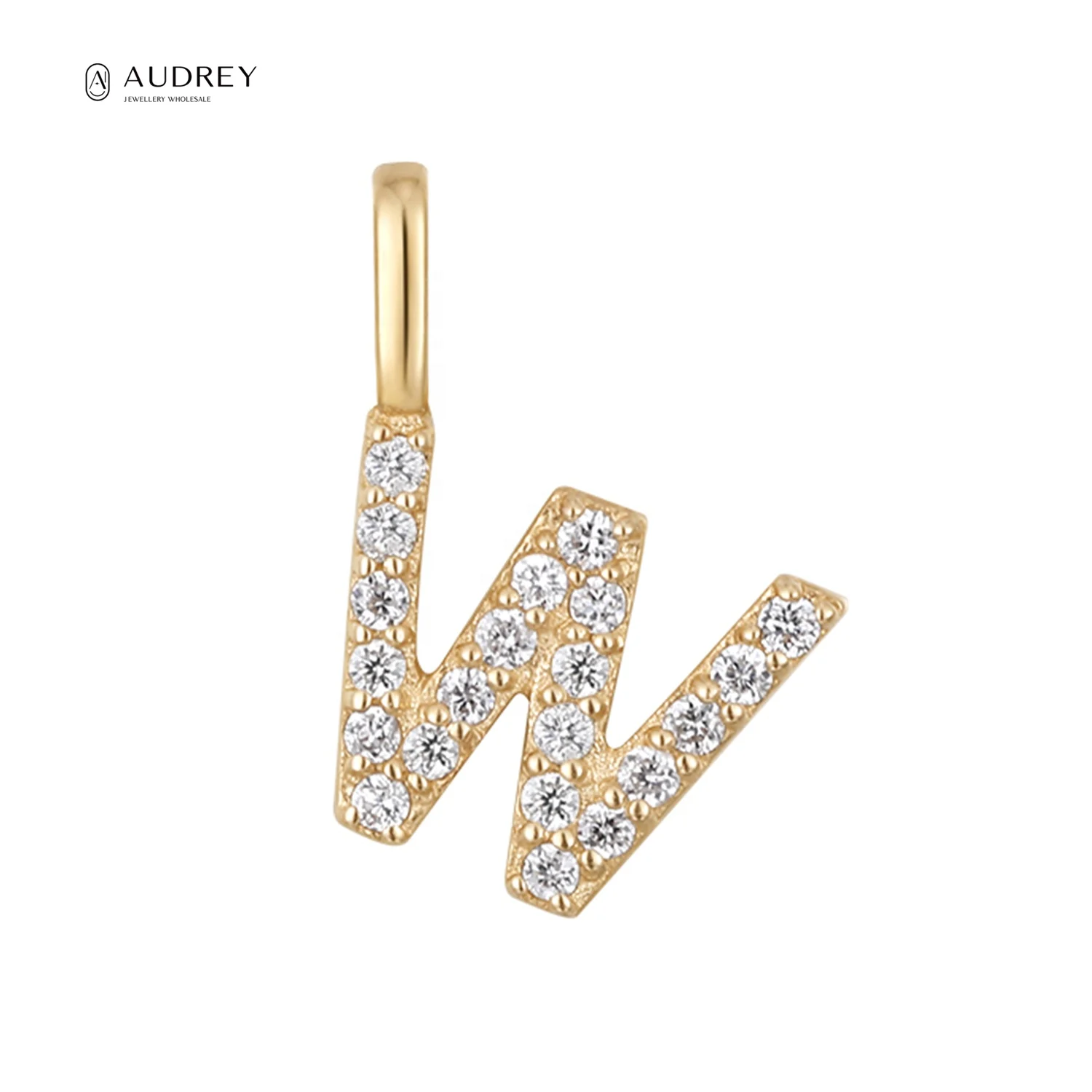 

Audrey Fine Jewellery Diamond 14K Solid Gold Jewelry 26 Alphabet Letter Custom Word Name Logo For Charms Pendant