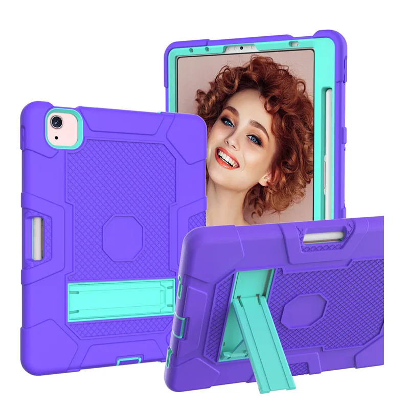 

Для Apple iPad 9,7 air 4 10,9 12,9 Pro 11 10,2 Mini 6 4 5 2021 детский безопасный противоударный сверхпрочный силиконовый Жесткий чехол + флип