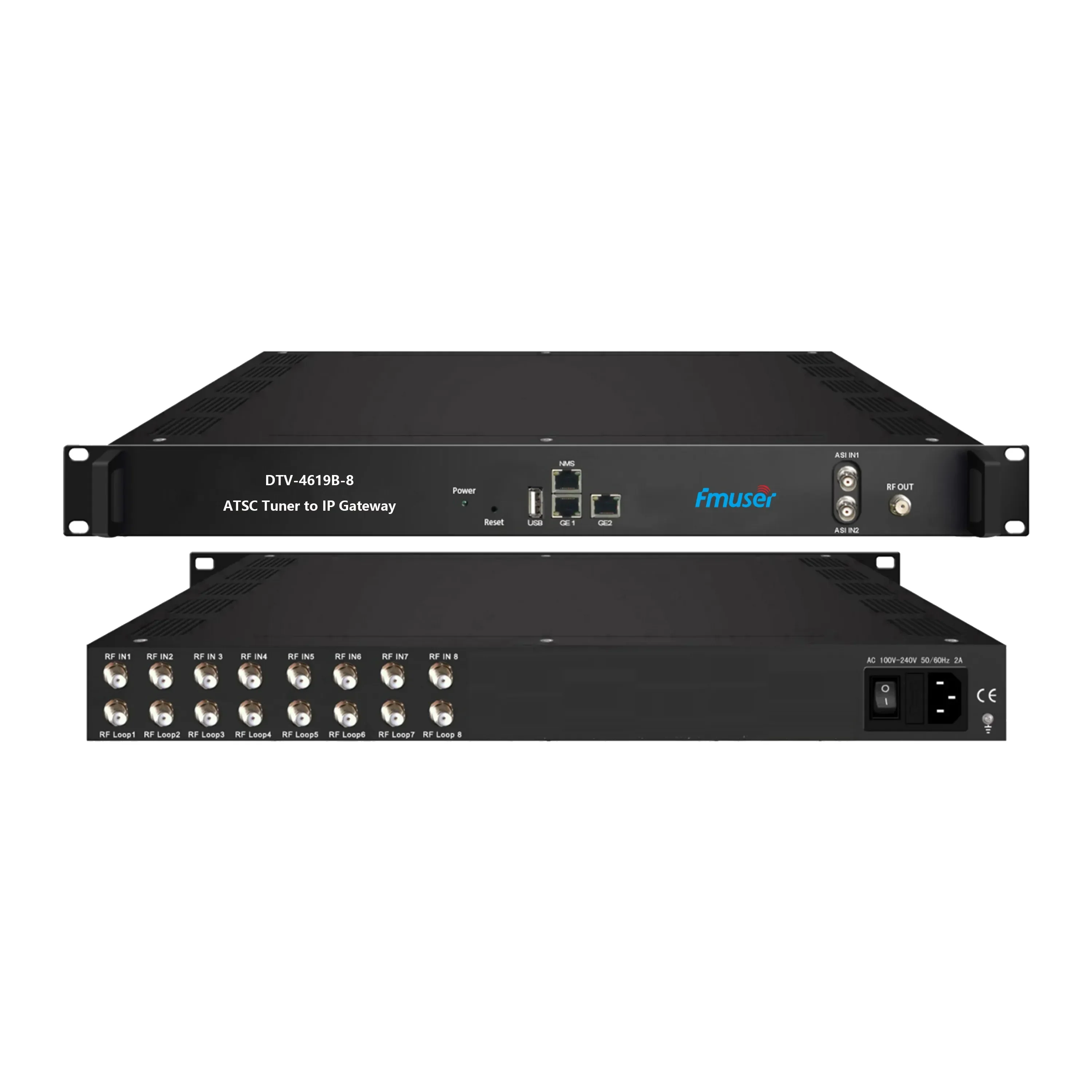 FMUSER DTV-4619B 81624 FTA DVB-SS2S2X (DVB-CTT2ISDB-TATSC) или 21 ASI и 1 USB вход в 81624-канальном кодирующем модуляторе (art.: 3920da55288a2) - 3920da55288a2
