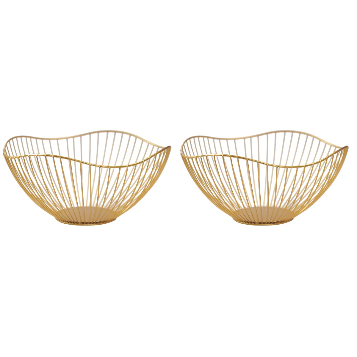 

Fruit Basket Metal Bowl Storage Mesh Round Holder Modern Style Containerkitchen Iron Hollow