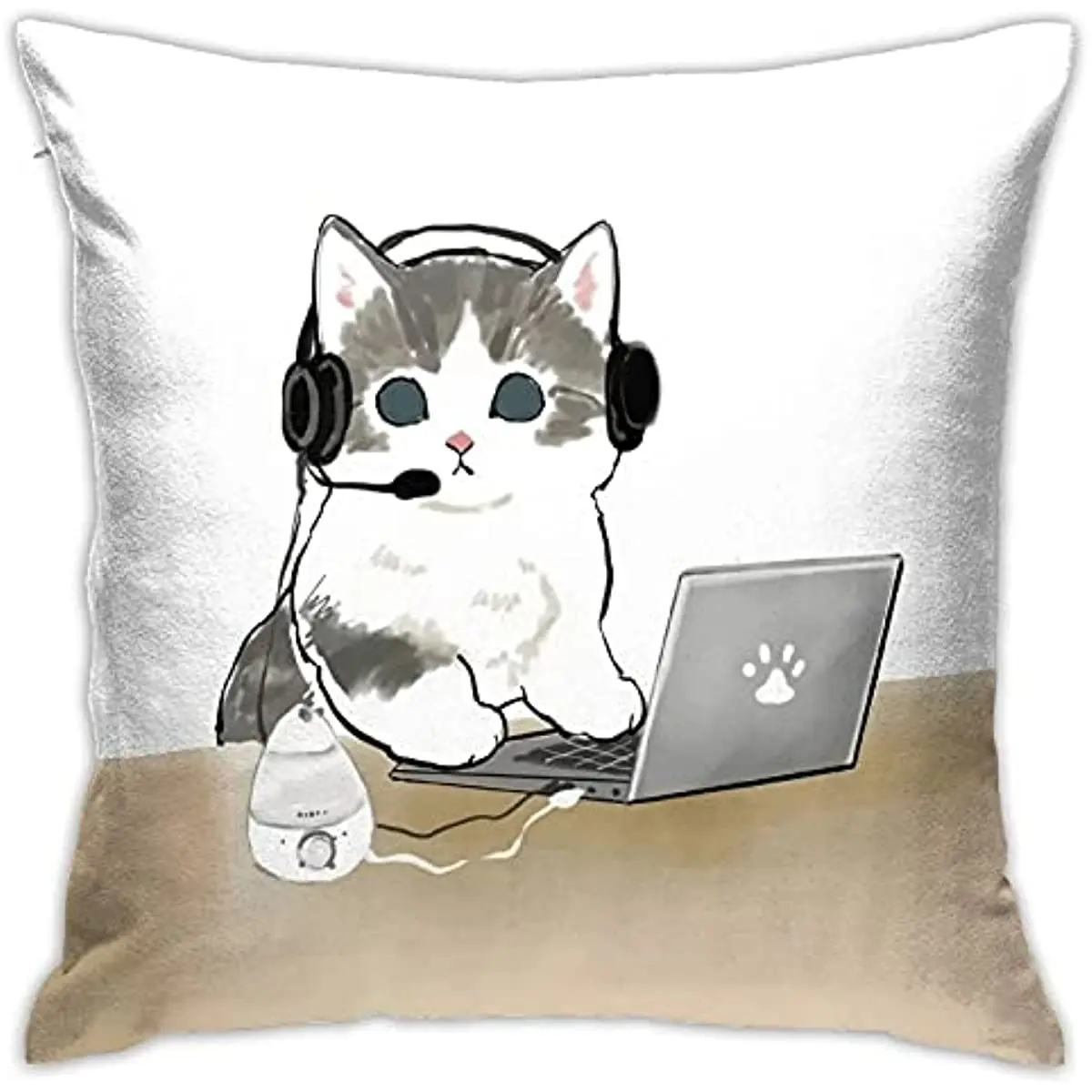 

Cute Cat Pillow Case Funny Musical Pillowcase Gifts for Lovers Square Pillow Covers Decorative Home Decor Bed Office Car 45x45