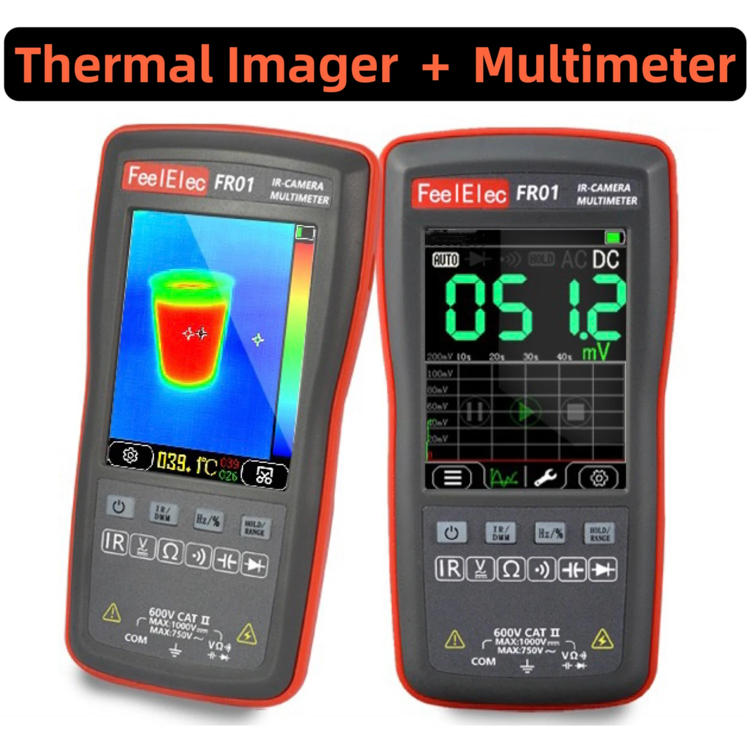 

FR01 2 in 1 Multi-function Infrared Thermal Imager and Digital Multimeter for Industrial Circuit Board Floor Heating maintenance