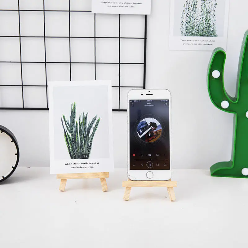 ins wooden desktop foldable stand mobile phone ipad stand cute decoration student desk storage creative mini flat easel bracket free global shipping