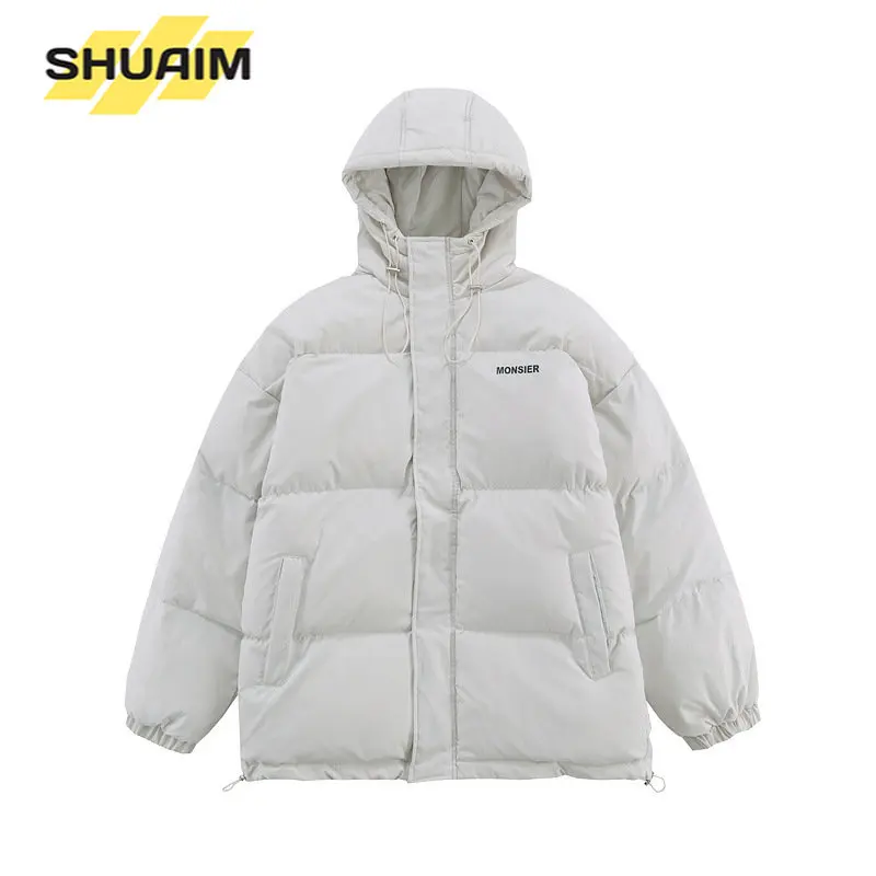 Winter Basic Multicolor Stand Collar Hooded Work Clothes Cotton Jacket Clothes Men Street Loose Heavy Cotton Padded Clothes