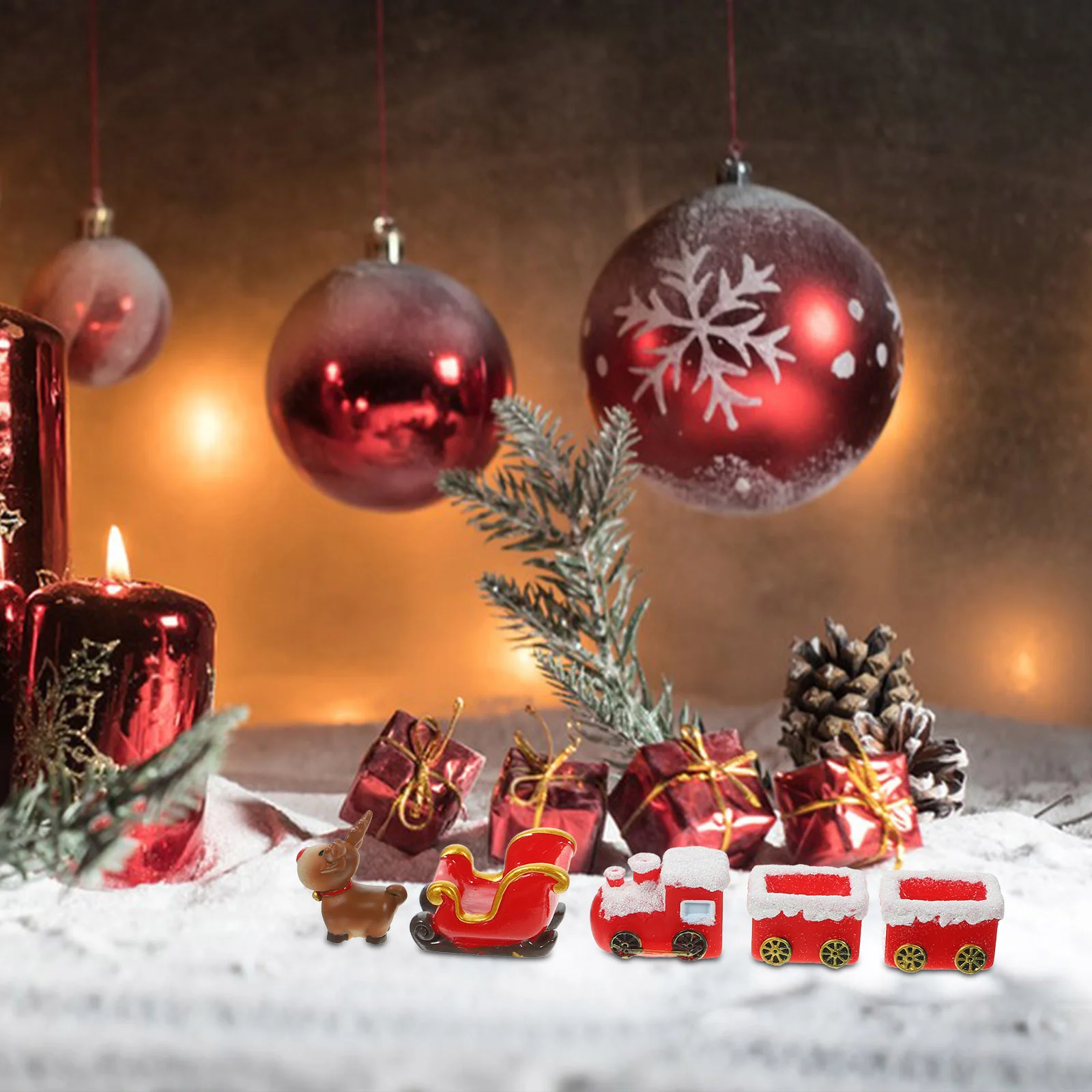 Рождественские сани лося карета с оленями микропейзажные украшения елочные