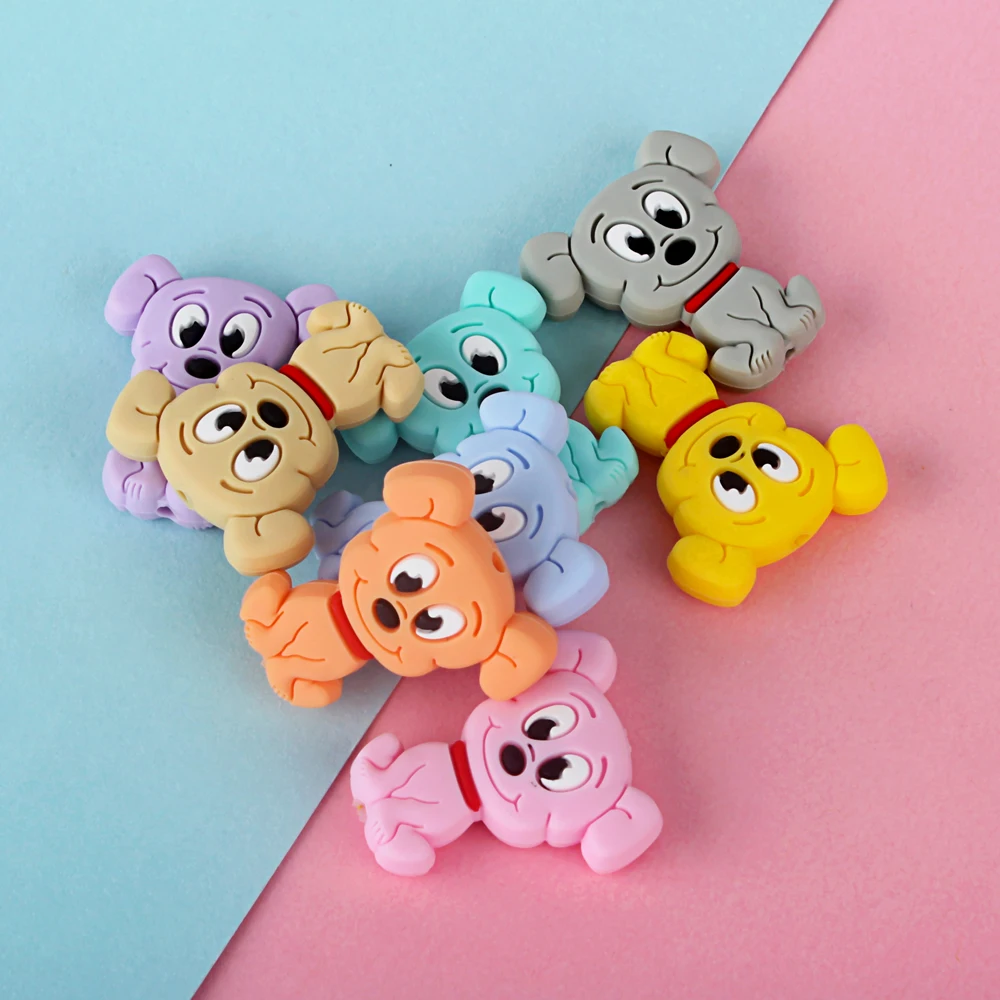 5/20/50pcs/Lot Baby Pacifier Silicone Beads Cartoon Animal Beads Teether Teething Baby Accessories Beads For Bracelets Making