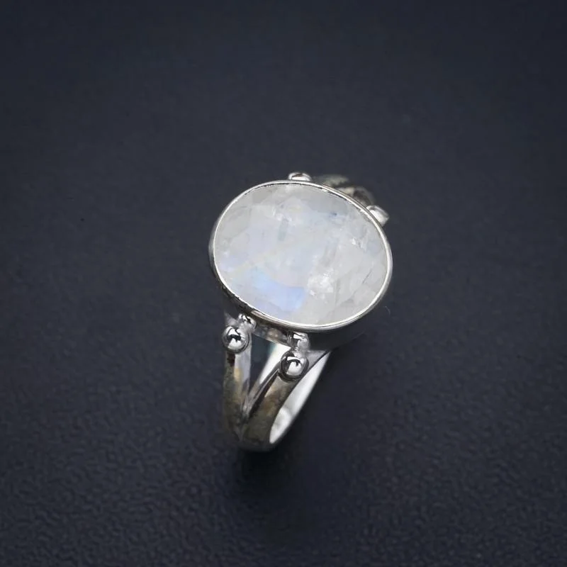 

StarGems Moonstone Handmade 925 Sterling Silver Ring 8 F2744