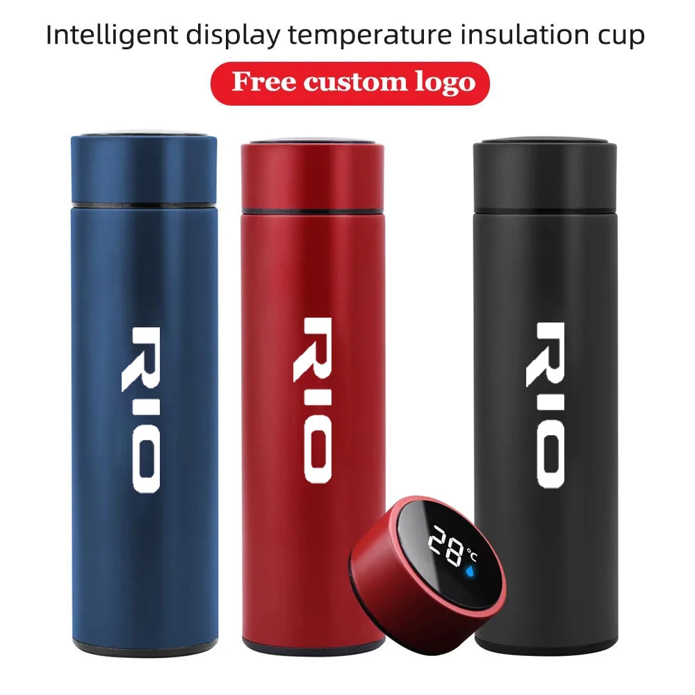 

Smart touch Display Temperature Thermos Bottle For Kia Rio Creative Smart Insulated Bottle Coffee Mug Gift Auto Accessories
