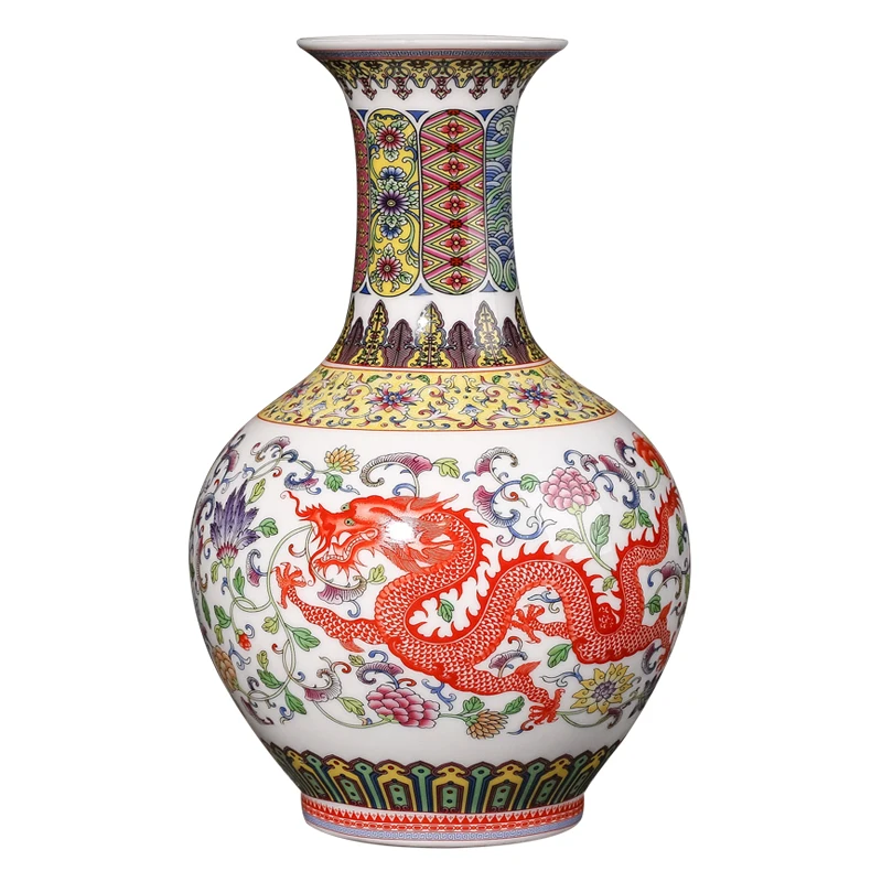 Керамика Цзиндэчжэнь орнамент дракона и фазана китайская гостиная домашняя