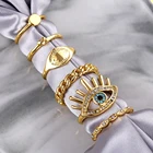 Набор Колец FNIO в стиле панк для женщин, модные минималистичные ювелирные украшения с геометрическим узором, круглое Золотое кольцо в стиле минимализма