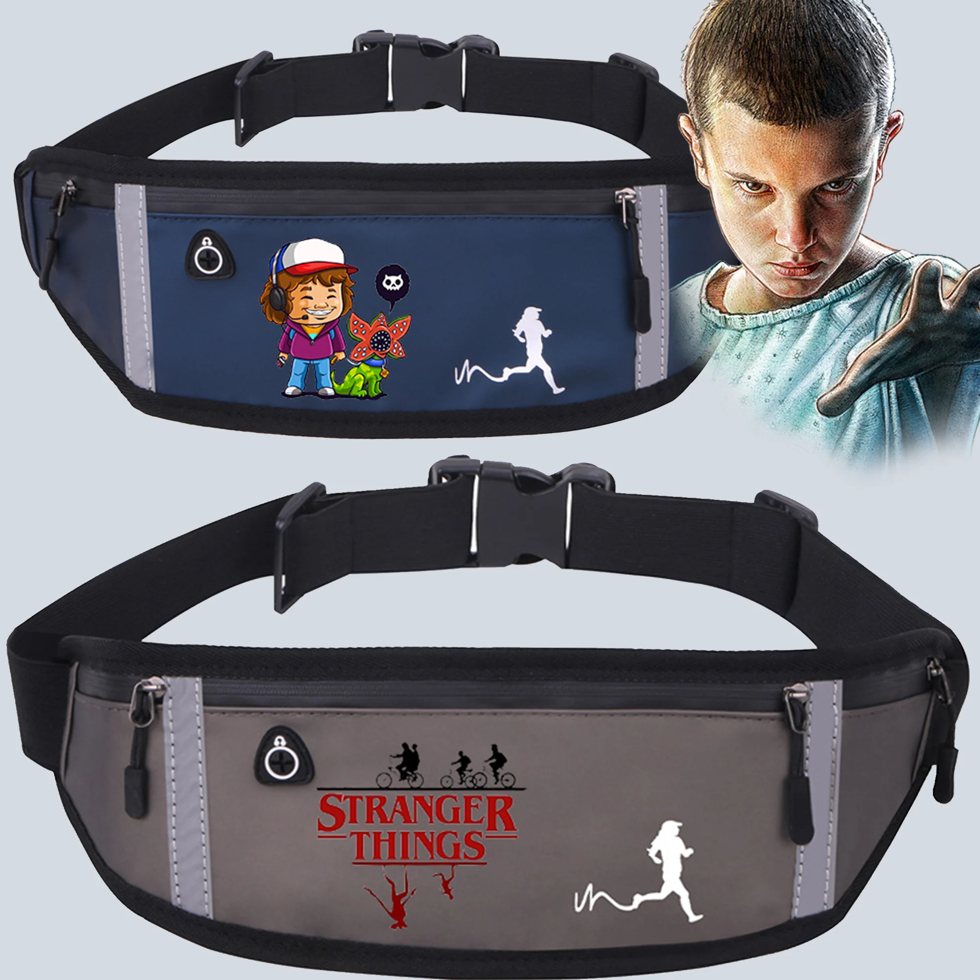 

Professional Running Waist Bag stranger things Sports Belt Pouch Mobile Phone Case Hidden Pouch Gym SportsBags Run Belt Pack