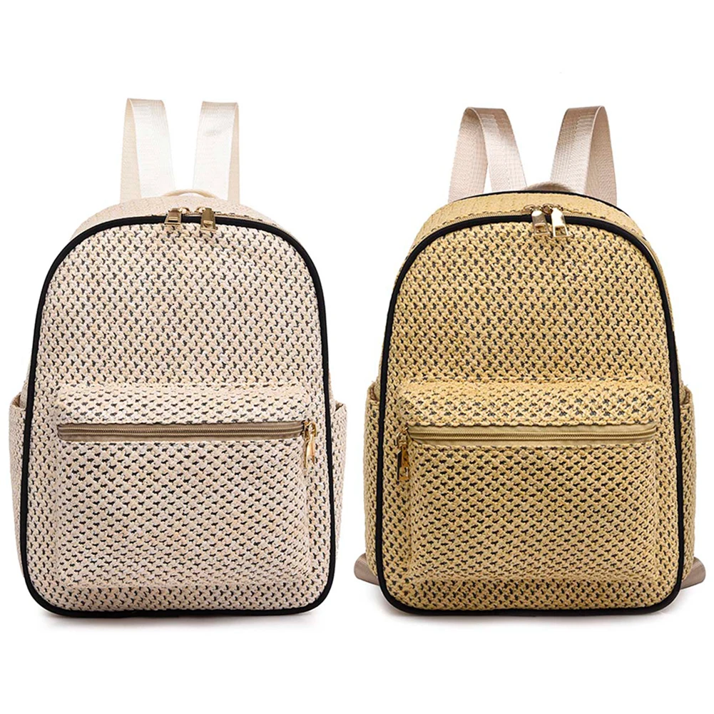Соломенный пляжный рюкзак для женщин плетеная школьная сумка ручной работы книг