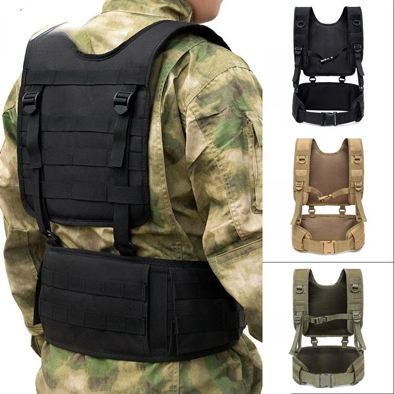 

Outdoor Camo Belt Vest Set Molle System Multifunctional Hunting Navel Vest Combination Waist Cover