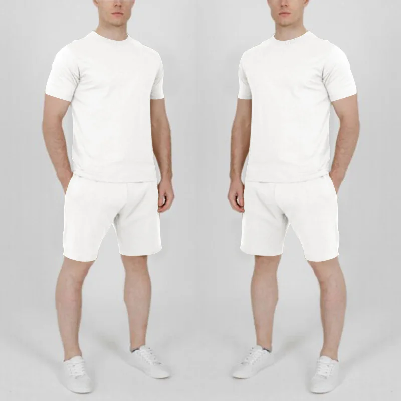 

Fashion Men's Brand Clothing Men's Solid Color Sportswear 2022 Summer T-Shirt Shorts Short Sleeve Jogging Wear Streetwear