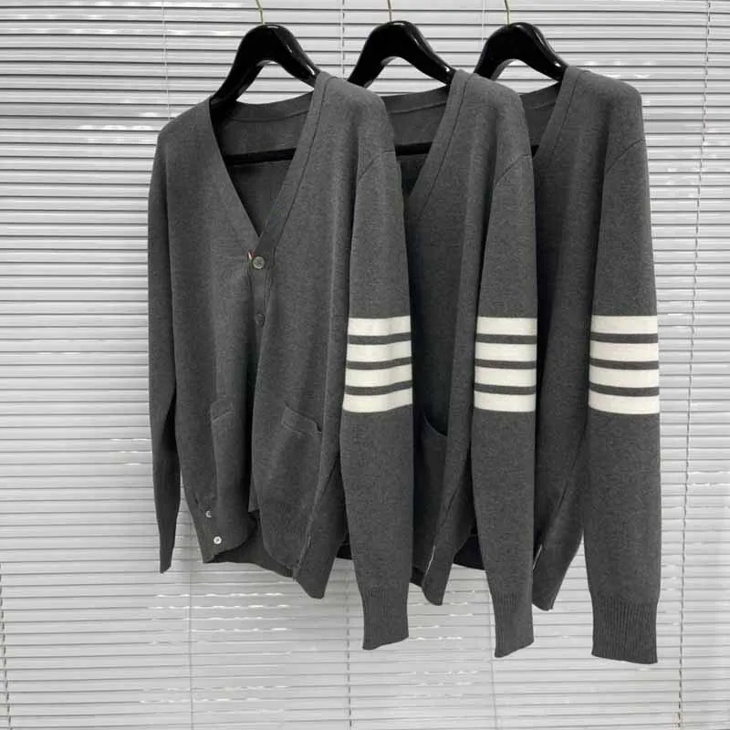 

TB THOM Men Sweater Autumn Winter Fashion Loose Casual Knitting Female Cardigan V-Neck All-match Daily Women Sweaters