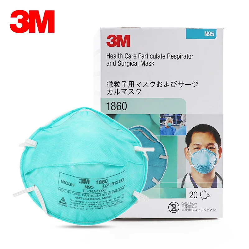 3M N95 1860 маска для лица взрослый размер одобренный NIOSH респиратор забота о здоровье