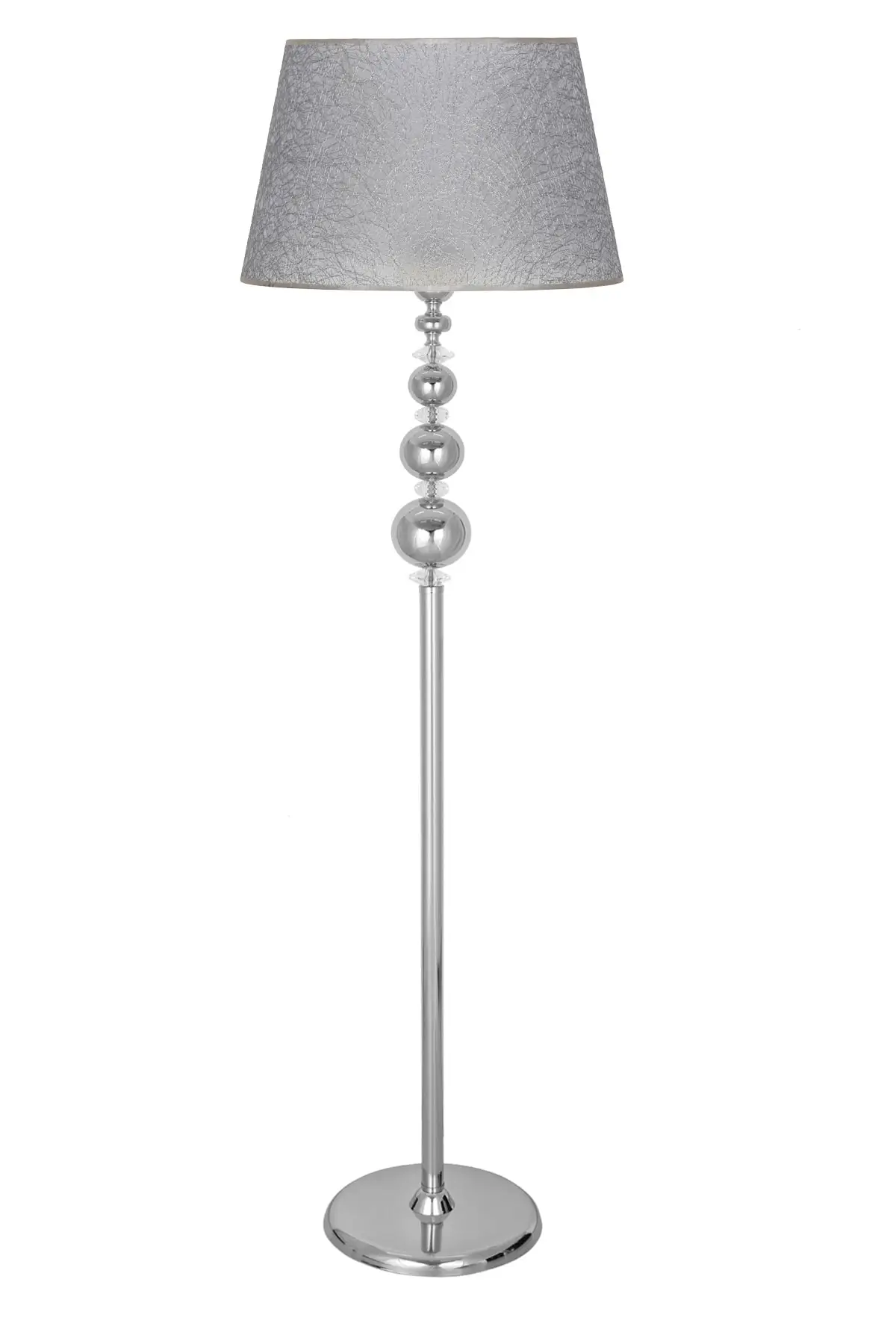 

Хромированный металлический напольный светильник с кристаллами и камнями-серый kirресс