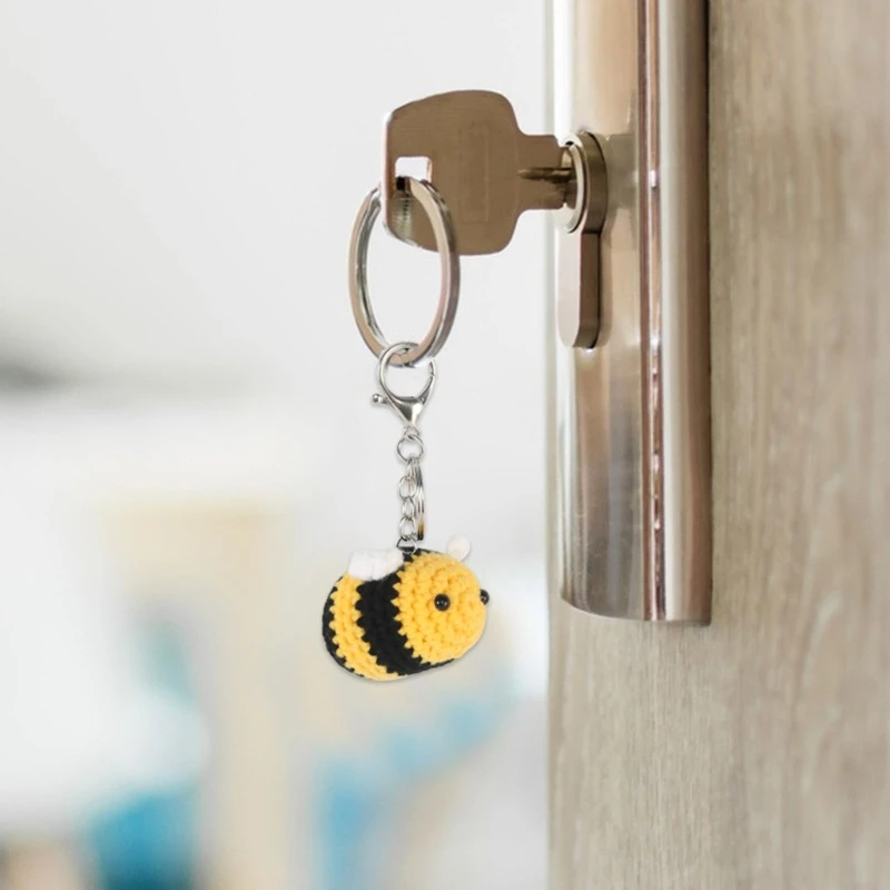 

Bees Keychain Handmade Purse Pendant Bag Phone Car Keyring Car Wallet Lanyard
