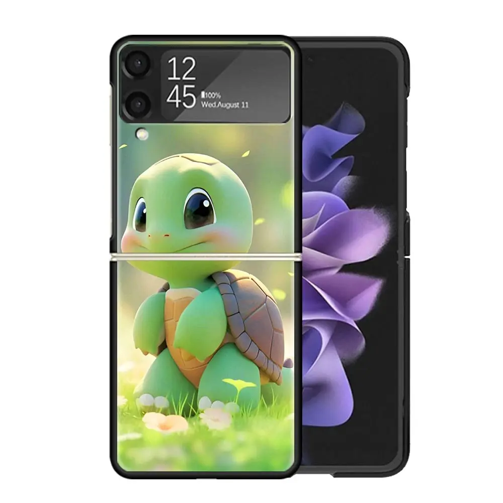 Черепаха с рисунком морской черепахи для Samsung Galaxy Z Flip 6 5 4 3 5G Черный чехол телефона
