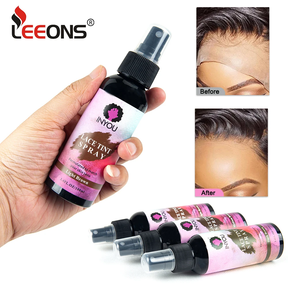 

Lace Tint Spray For Lace Wig 100Ml Quick Dry Wig Hair Tint Mousse For Lace Front Wigs Toupee Dark Brown Middle Brown Light Brown