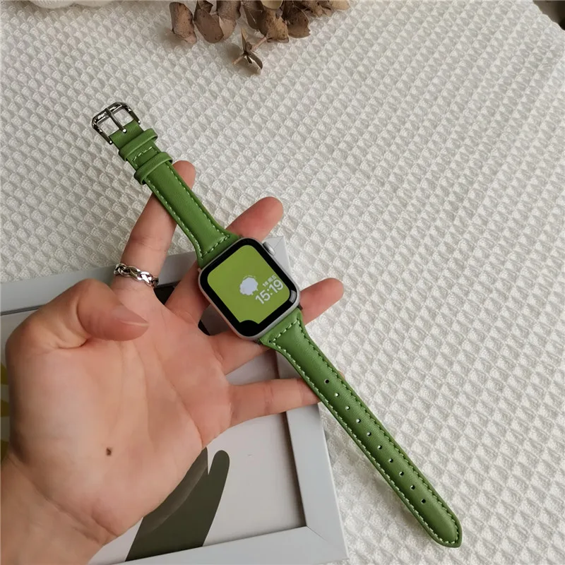 

Ремешок Т-образной формы для Apple watch band, кожаный браслет из натуральной кожи для iWatch series 76543SE, 44 мм 45 мм 41 40 42 38