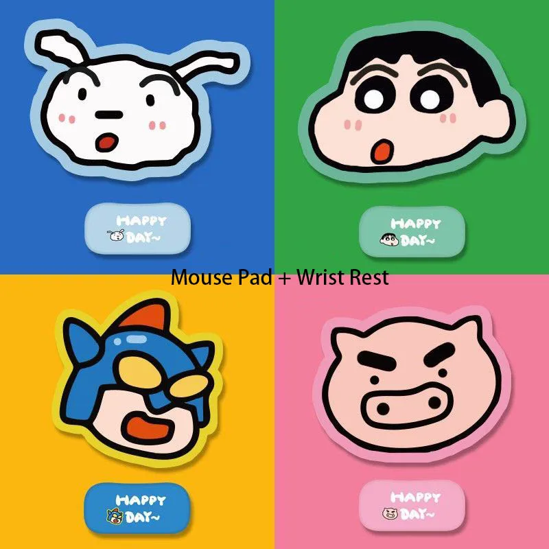 

Kawaii Crayon Shin-Chan Shiro Anime Figure The New Game Office Rubber Mouse Pad Wrist Rest Non-Slip Thicken Soft Life Supplies